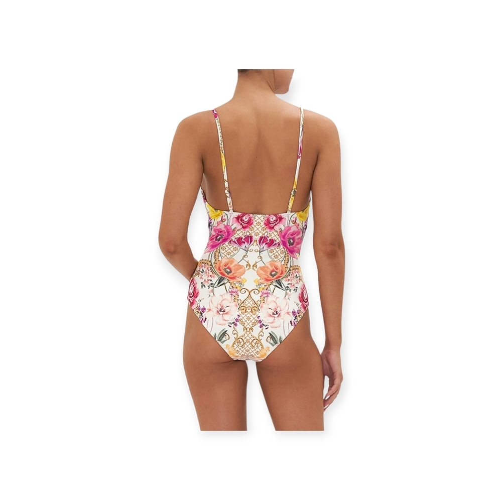 Camilla Floral One-Piece Swimsuit in Pink, Yellow, Orange - Picture 2 of 11